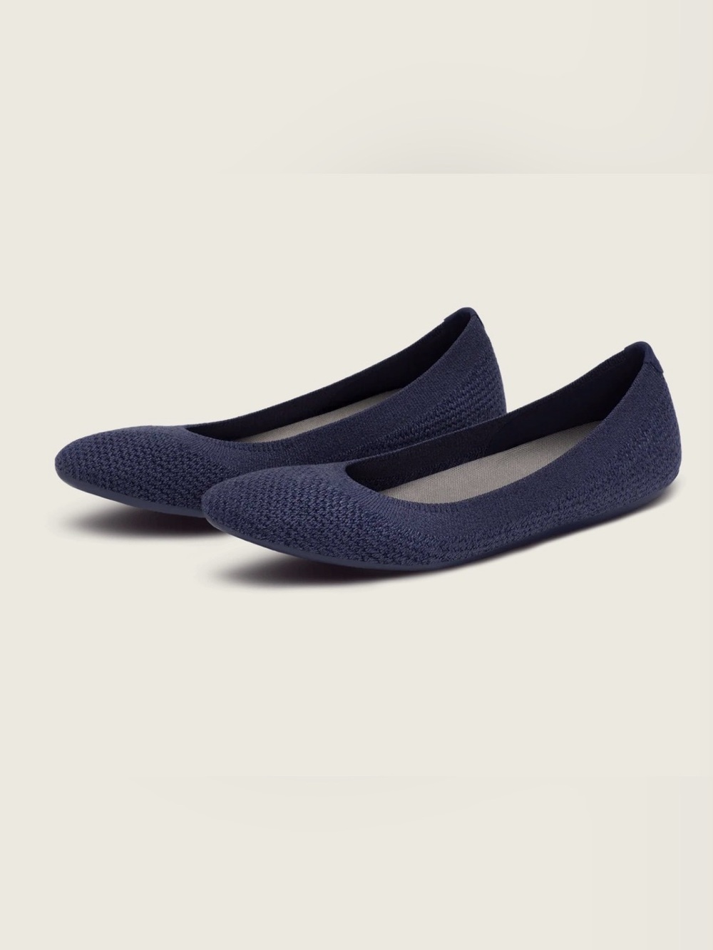 Allbirds Tree Breezers Ballet Flats 6.5 Navy Blue Knit Slip On Fall Teacher